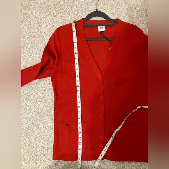 CAbi Passage v-neck Cardigan in Molten Lava Womens Size Medium NWT - Picture 12 of 13